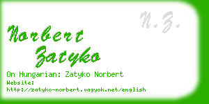 norbert zatyko business card